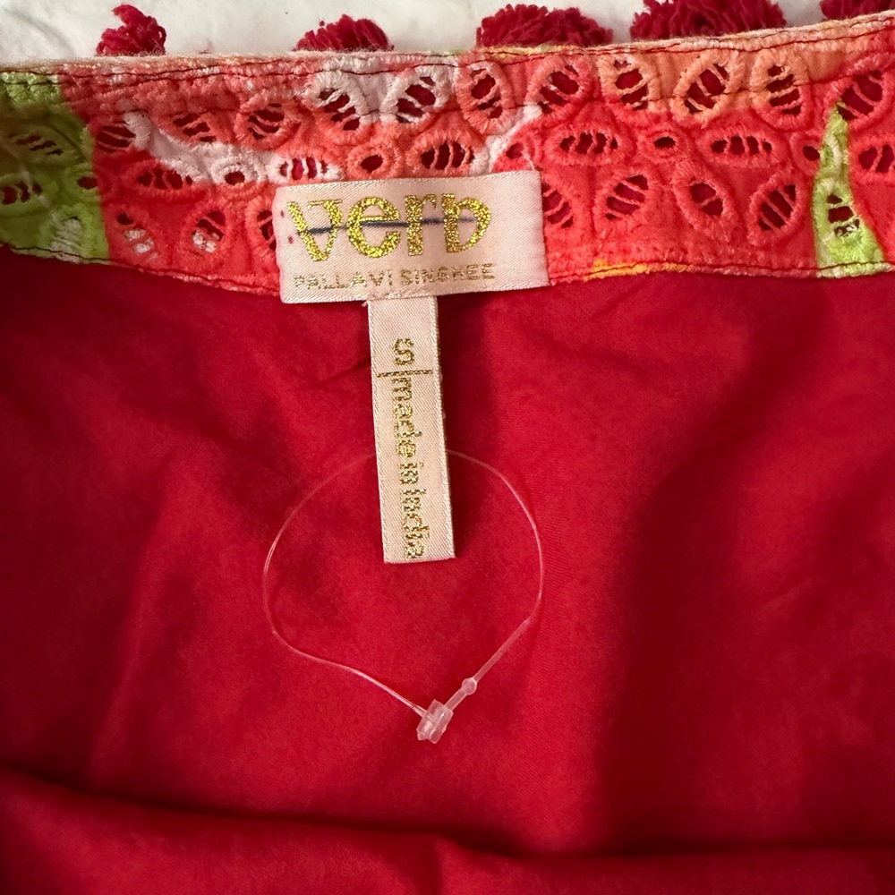 ANTHROPOLOGIE VERB by Pallavi Singhee Electra Eyelet Mini Skirt S Pom Poms‎ - Picture 5 of 10